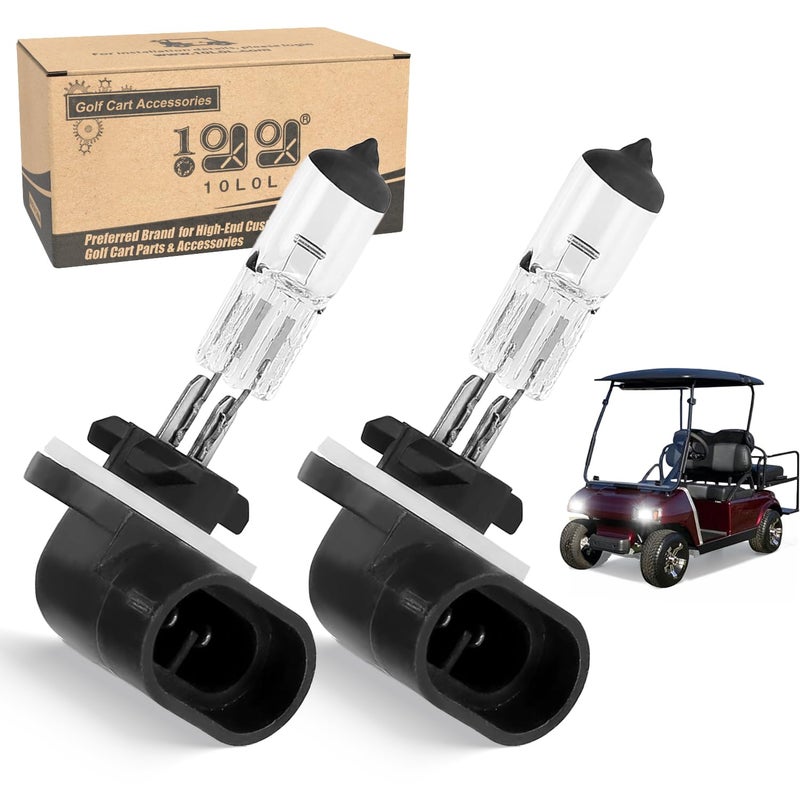 10L0L Golf Cart Headlight Bulb 12V 37W Super Bright Halogen Headlight Bulb for EZGO 1994-up, Club Car DS 1999-up, Club Car Precedent 2004-up, 2 Pack - Image 1
